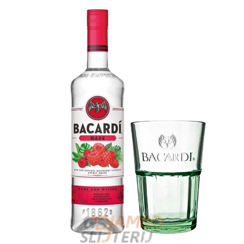 Bacardi Razz 700 ml met gratis glas