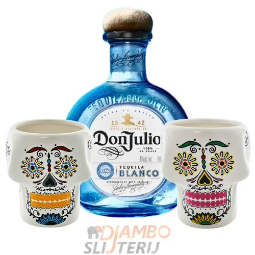 Don Julio Blanco 700ml met 2 mugs